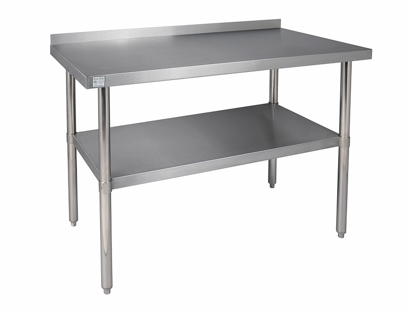 stainless steel work table with backsplash