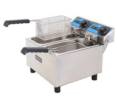 stainless steel counter top electric fryer small double