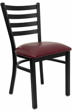restaurant steel frame chair burgundy