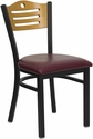 commercial slat back metal chair burgundy