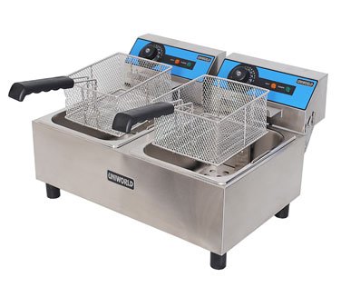 stainless steel counter top electric fryer large double